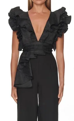 Eliya The Label Aimee Pantsuit in Black Size 6 for rent on The Volte - image 3