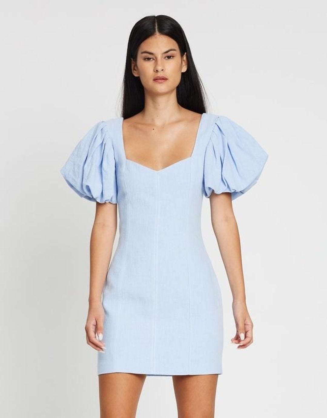 Bec & Bridge Anika Mini Dress Sky Blue Size AU 6  for rent on The Volte - main image