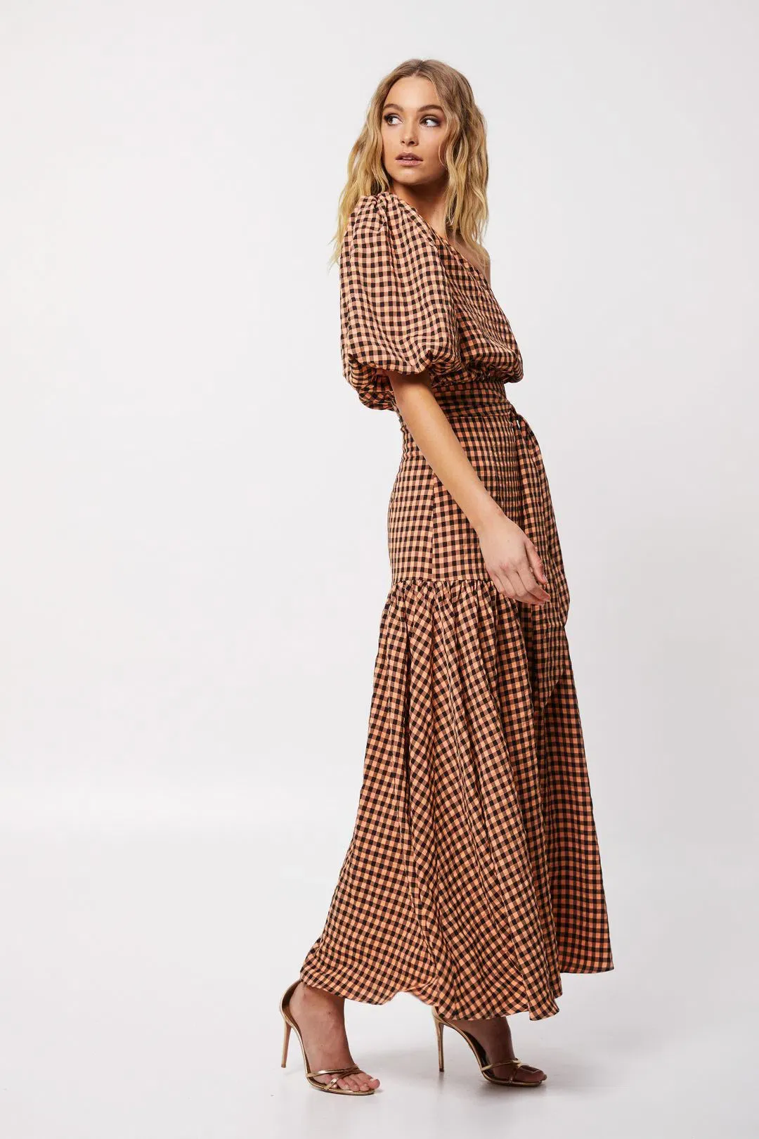 Mossman The Checked Out Maxi Dress Print Size 10 for rent on The Volte - main image