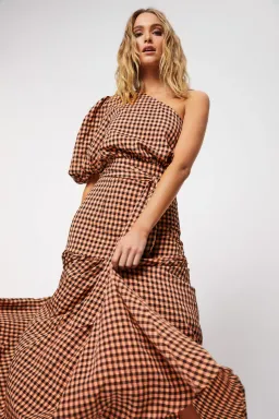 Mossman The Checked Out Maxi Dress Print Size 10 for rent on The Volte - image 4
