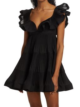 Zimmermann The Lovestruck pleated minidress Black Size 6 for rent on The Volte - image 3