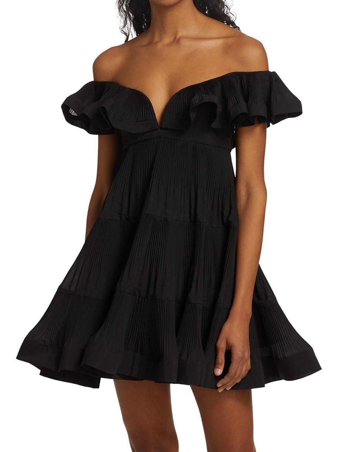 Zimmermann The Lovestruck pleated minidress Black Size 6 for rent on The Volte - main image