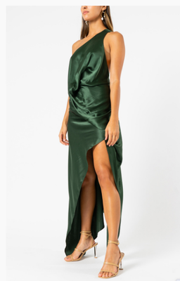 One fell swoop philly dress in silk jungle green size 10 for rent on The Volte - image 2