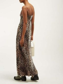 Ganni Stretch Silk Leopard Slip Dress for rent on The Volte - image 2