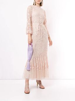 Needle & Thread sheer floral tie waist gown for rent on The Volte - image 1