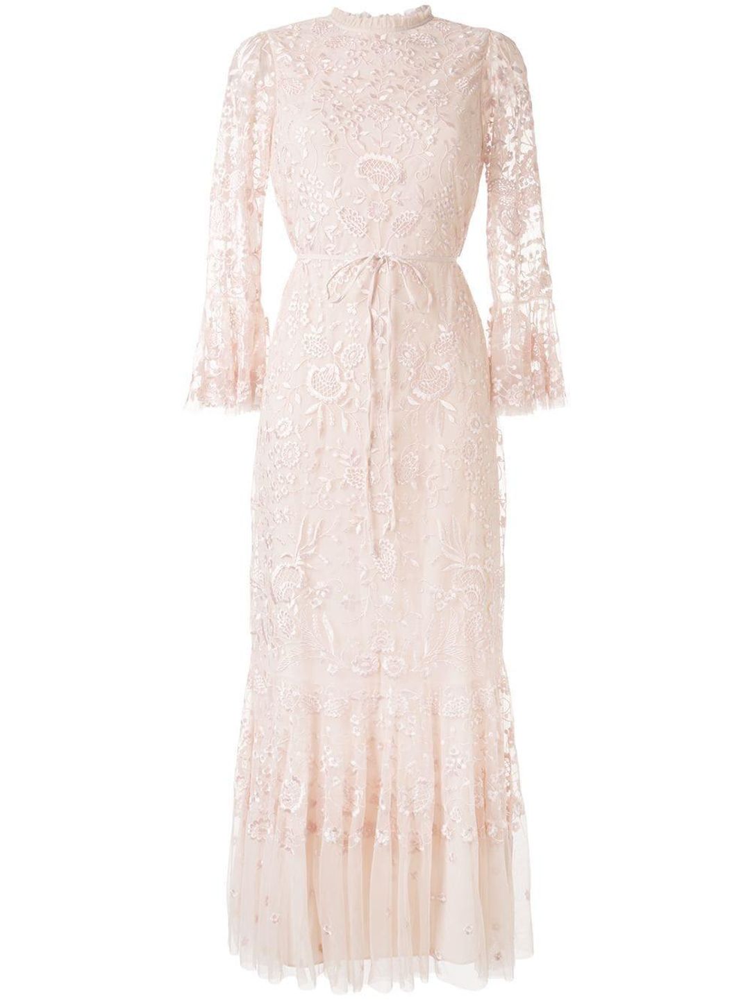 Needle & Thread sheer floral tie waist gown for rent on The Volte - main image