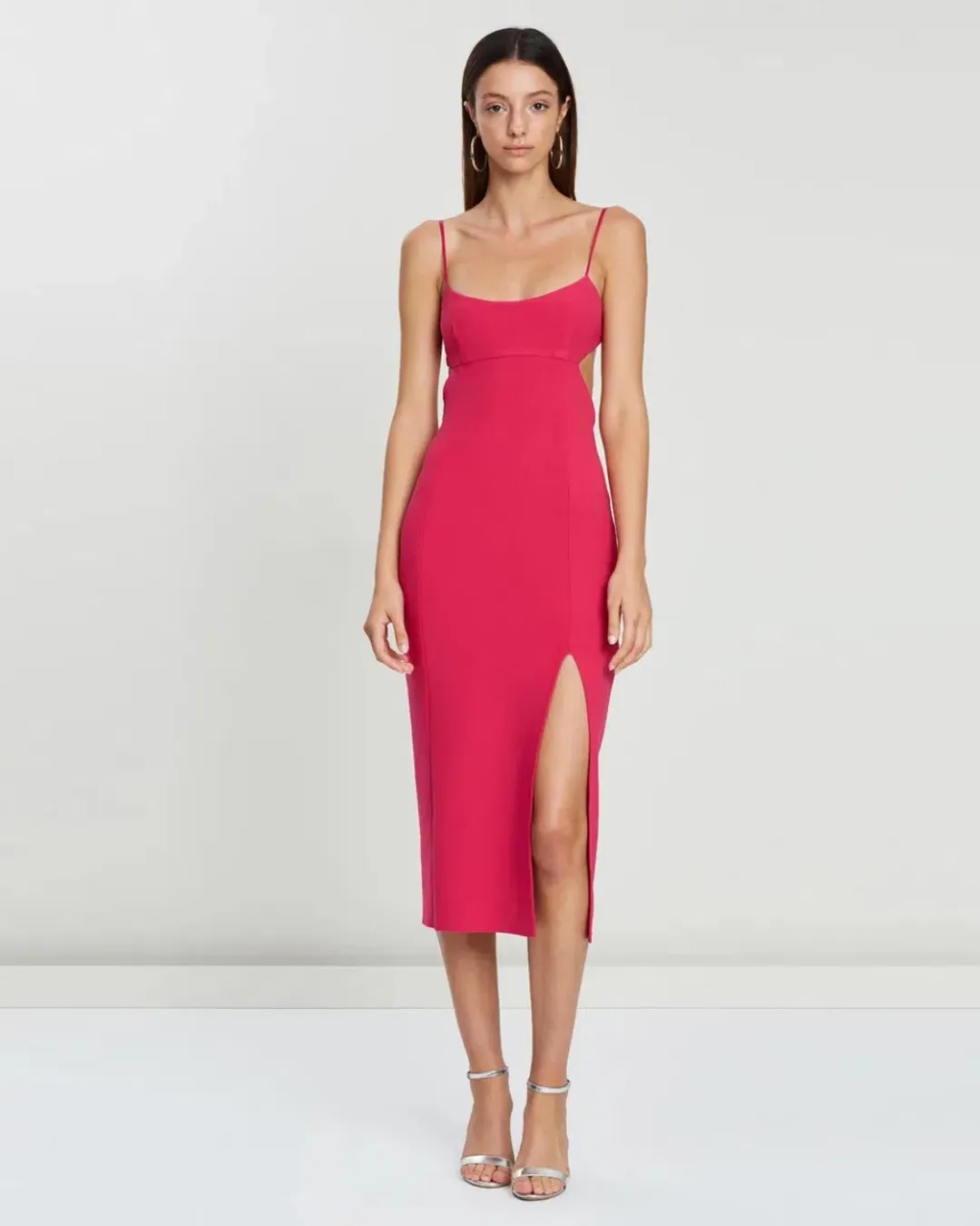 Bec and Bridge Amelie Panel Midi Dress Pink Size 8 for rent on The Volte - main image