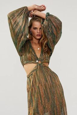Suboo Ana Cut Out Maxi Dress Multi Green Size 8 for rent on The Volte - image 3