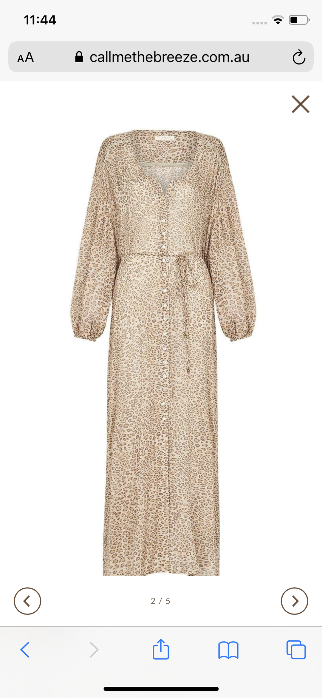 Spell and The Gypsy Frankie Shirt Dress Leopard Print Size 8 for rent on The Volte - main image