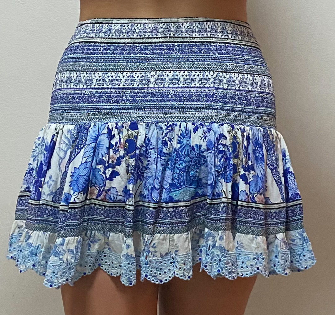 Camilia Short Shirred Skirt Print Size 8 for rent on The Volte - main image