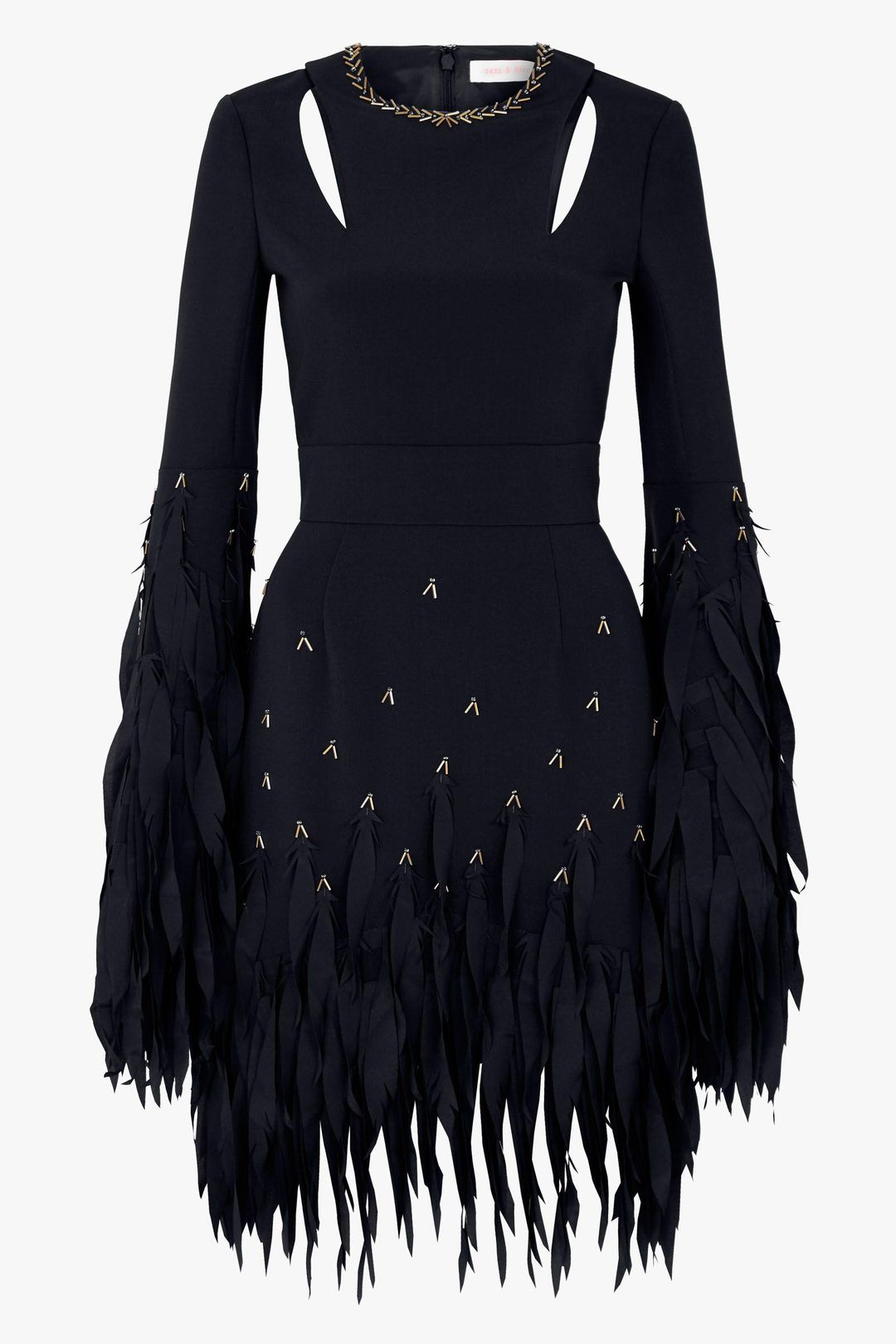 Sass & Bide Delicate Sparkle Silk Fringe Mini Dress Navy Blue Size 6 for rent on The Volte - main image