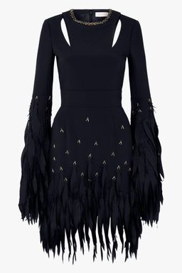 Sass & Bide Delicate Sparkle Silk Fringe Mini Dress Navy Blue Size 6 for rent on The Volte - image 2
