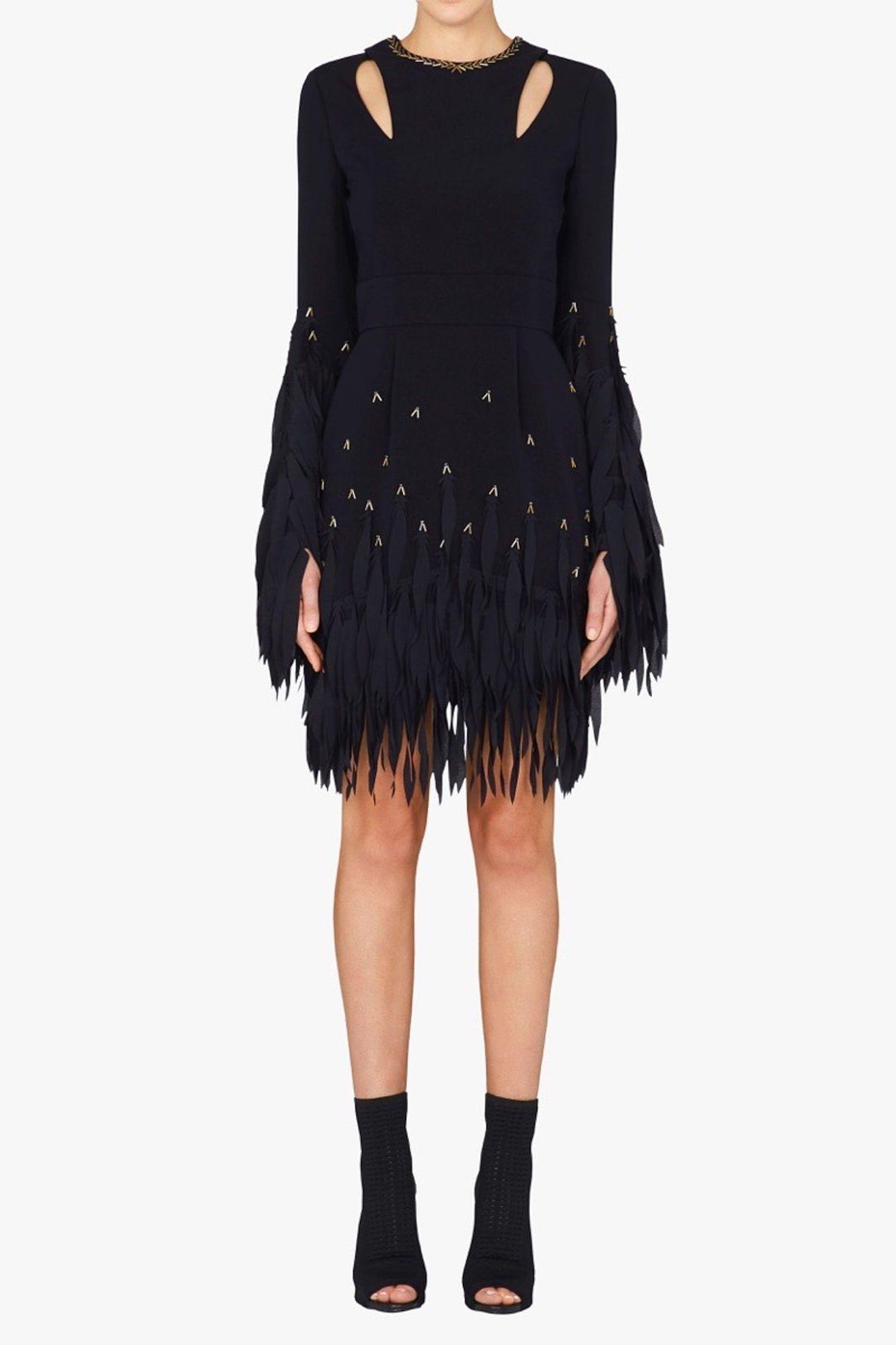 Sass & Bide Delicate Sparkle Silk Fringe Mini Dress Navy Blue Size 6 for rent on The Volte - main image