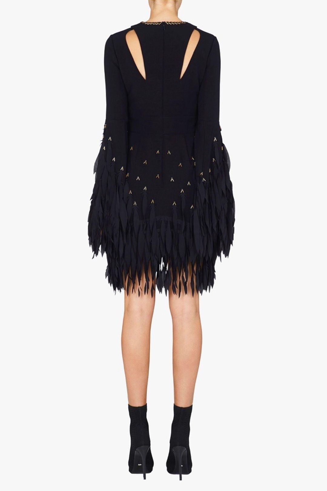 Sass & Bide Delicate Sparkle Silk Fringe Mini Dress Navy Blue Size 6 for rent on The Volte - main image