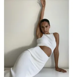 Sir The Label Ingrid Cut Out Midi Dress White AU 6 for rent on The Volte - image 3