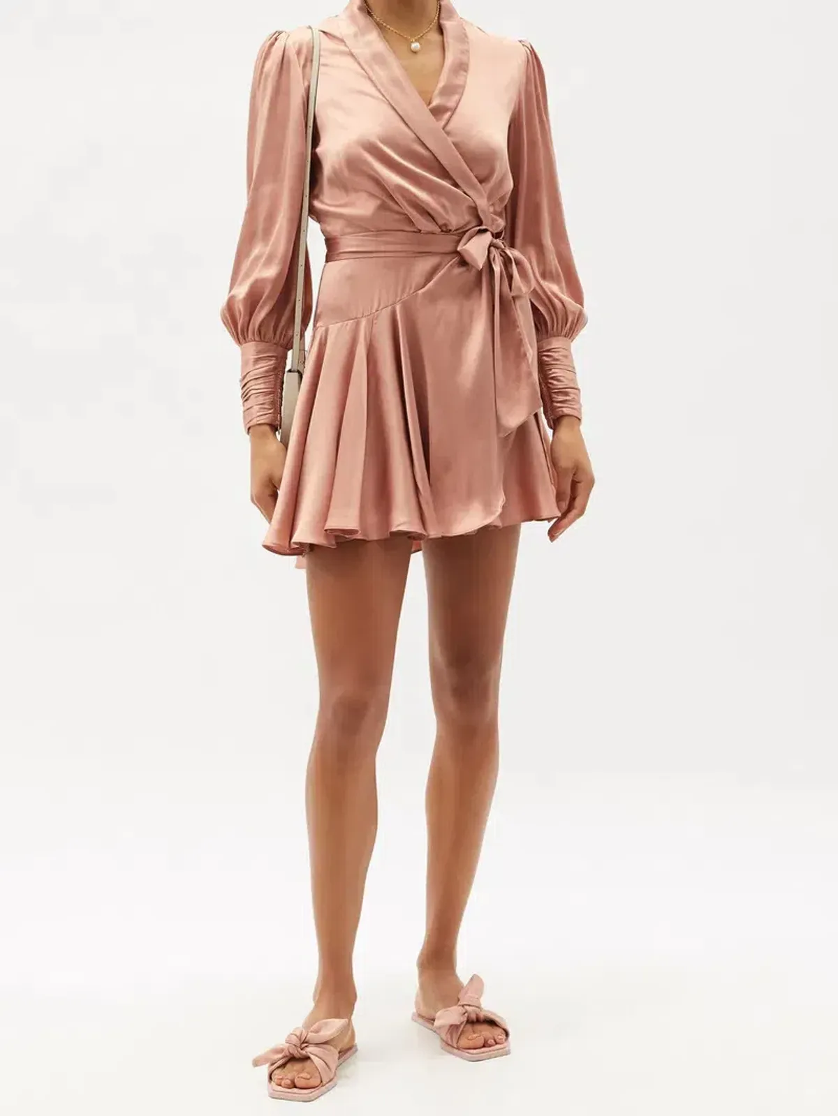 Zimmermann Silk Wrap Mini Lipstick Pink Size 6 for rent on The Volte - main image