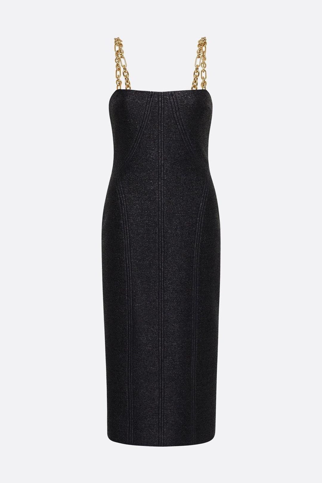Manning Cartell  Neo Classic Midi Dress W/ Chain Black Size 8 for rent on The Volte - main image