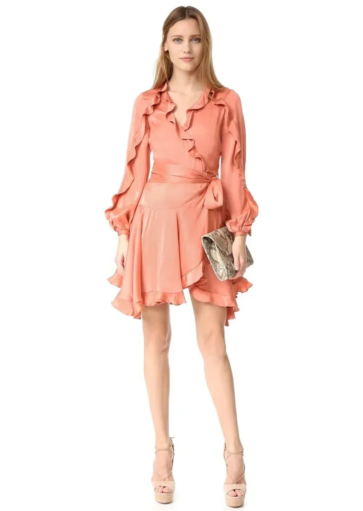 Zimmermann Winsome Flutter Robe Dress Guava Size 1 / AU 10 for rent on The Volte - main image