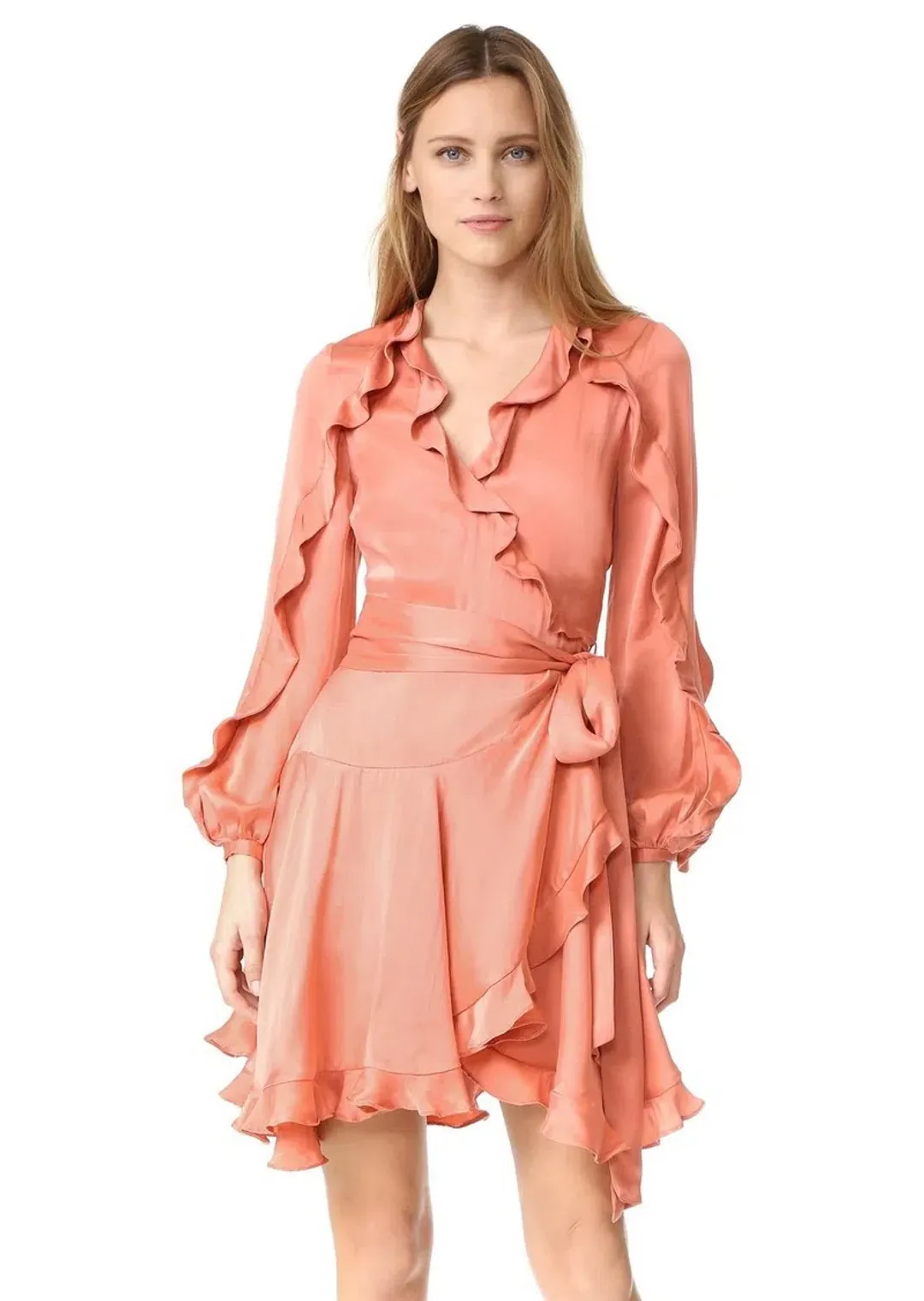 Zimmermann Winsome Flutter Robe Dress Guava Size 1 / AU 10 for rent on The Volte - main image