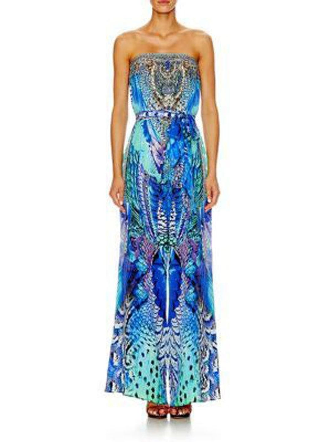 Camilla Strapless Moondance Dress Print Size 14 for rent on The Volte - main image