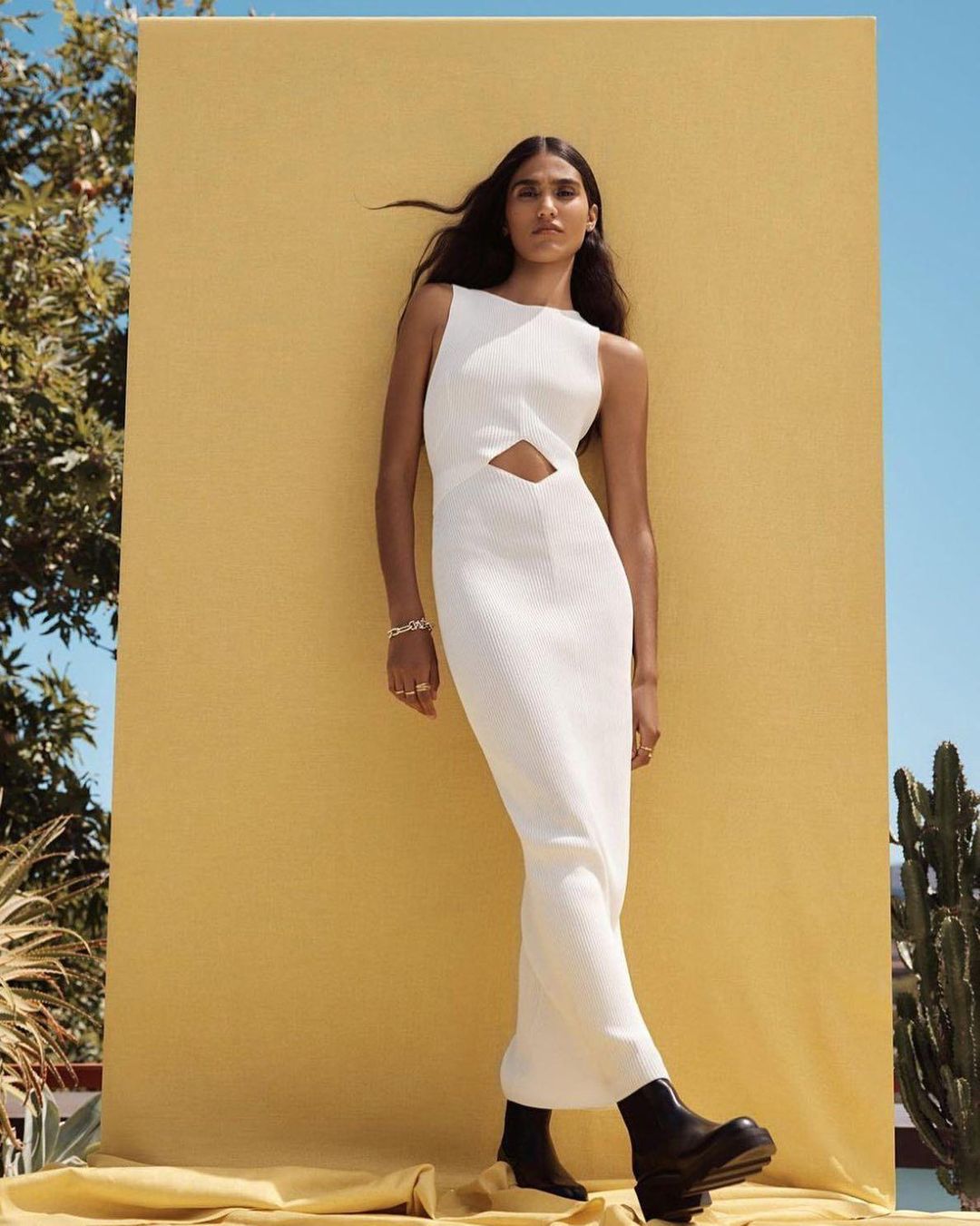 Bec & Bridge Versailles Sleeveless Knit Midi Dress White Size 8 for rent on The Volte - main image