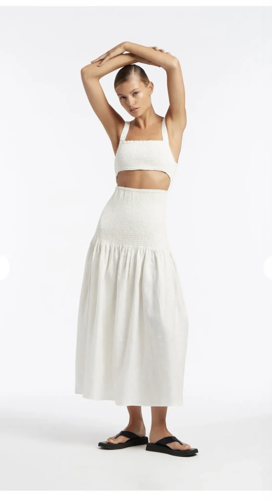 Sir The Label Madelyn Reversible Dress Midi White | AU 8 for rent on The Volte - main image