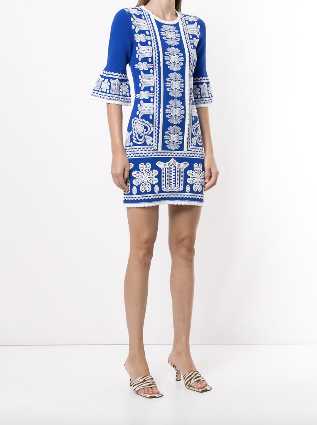 Alice McCall Devotion Jacket Mini Dress Royal Blue Print Size 4 for rent on The Volte - main image