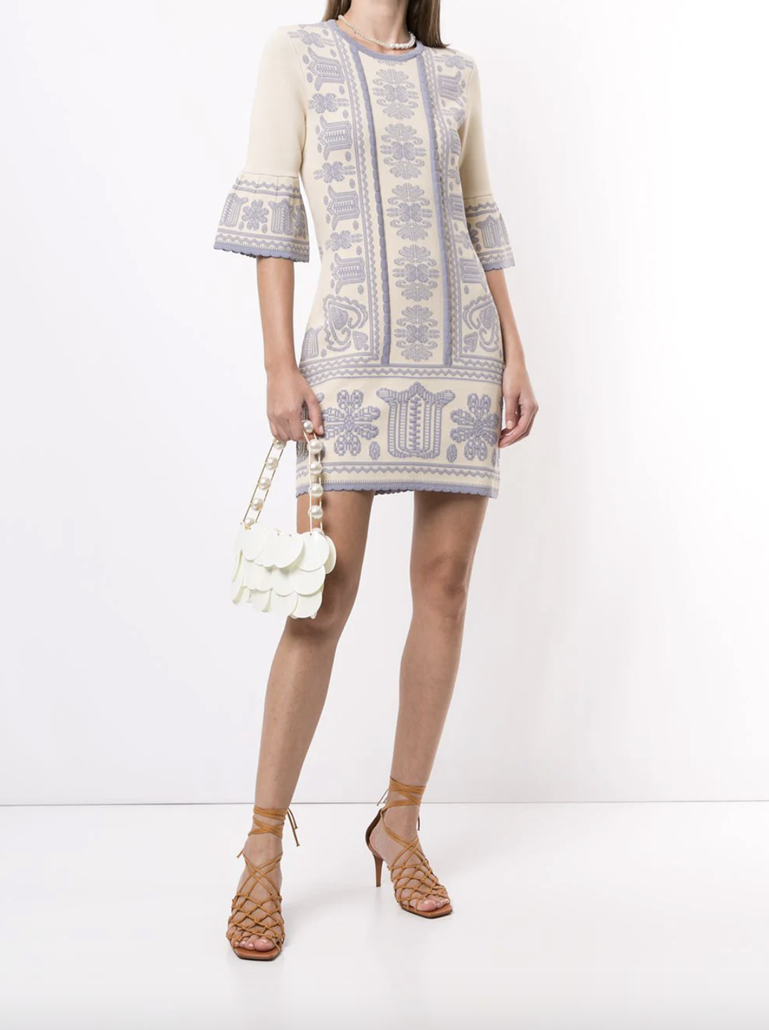 Alice McCall Devotion Jacket Mini Dress Oatmeal Print Size 4 for rent on The Volte - main image