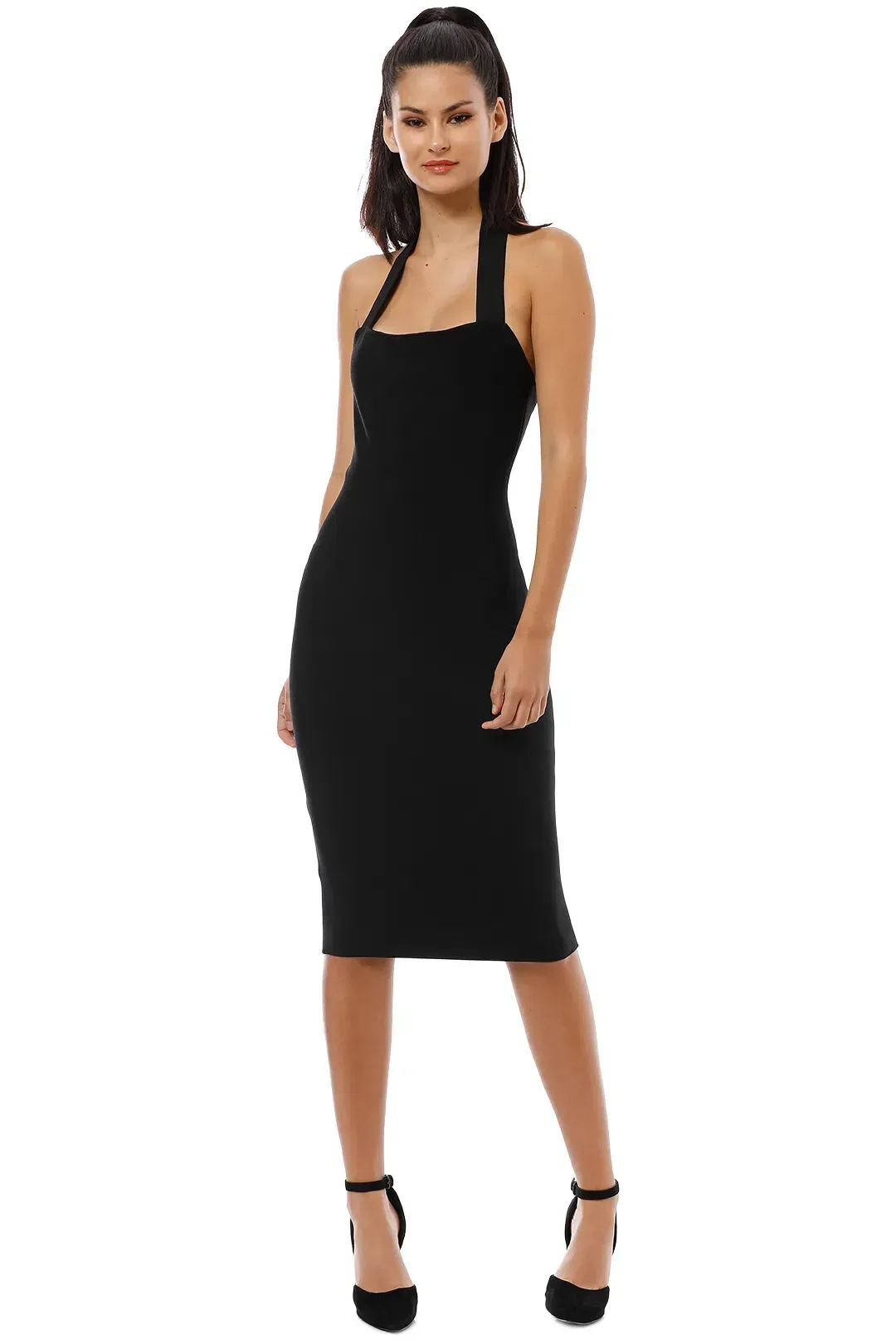 Misha Julia Midi Dress Black Size 8 for rent on The Volte - main image
