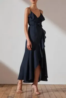 Shona Joy - Luxe Bias Frill Wrap Dress for rent on The Volte - image 2