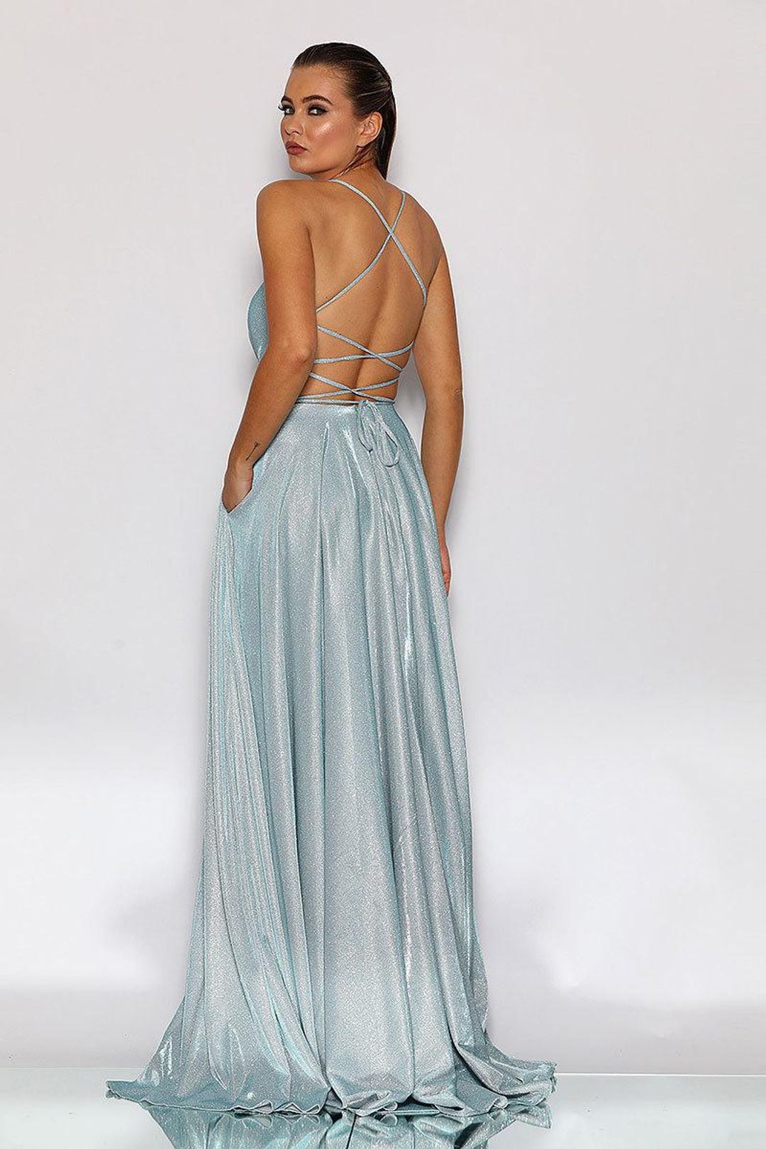 J'Adore JX2106 Gown Blue Size 10 for rent on The Volte - main image