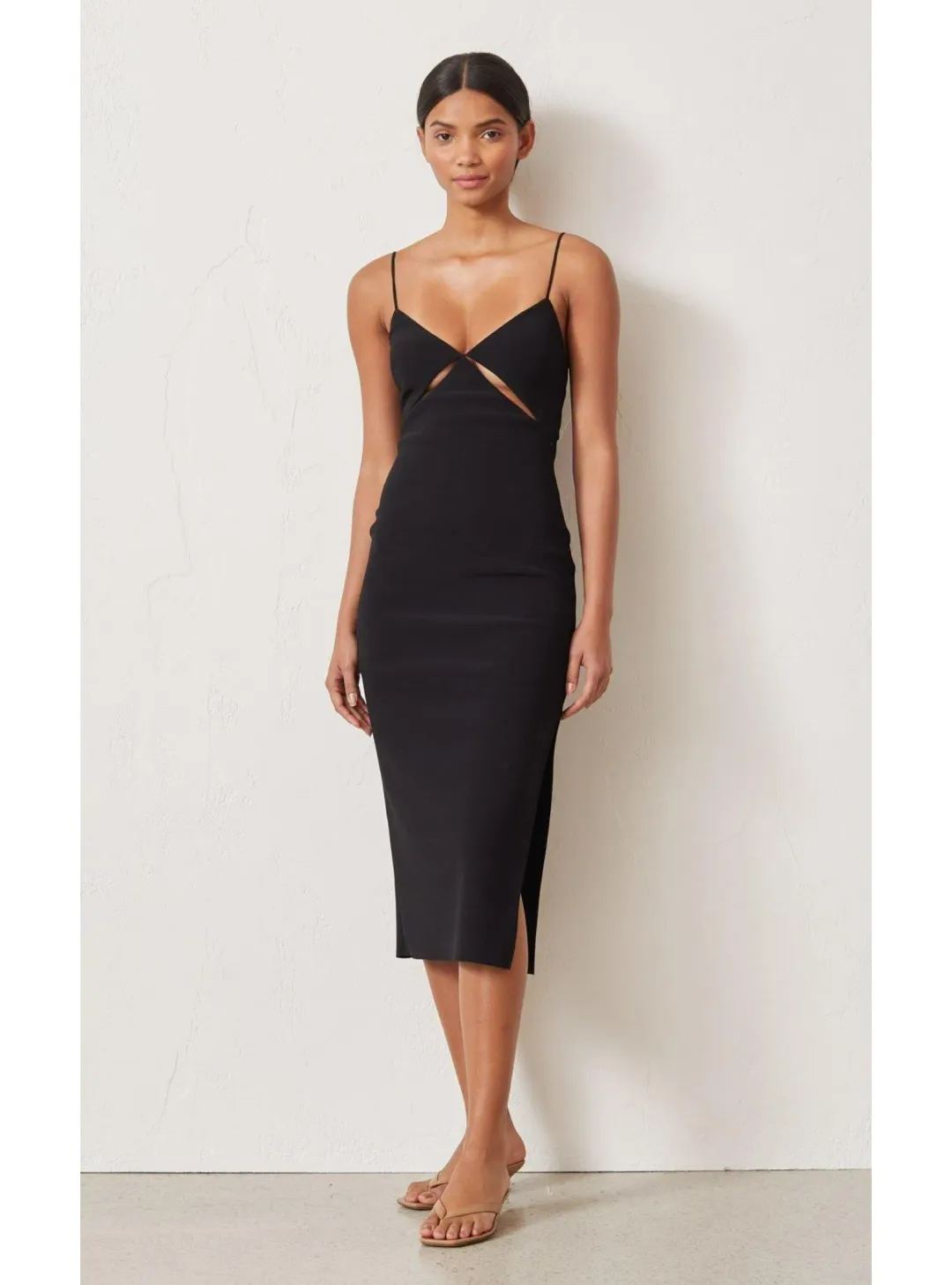 Bec &  Bridge Be Mine Cut Out Midi Dress Black Size AU 8 for rent on The Volte - main image