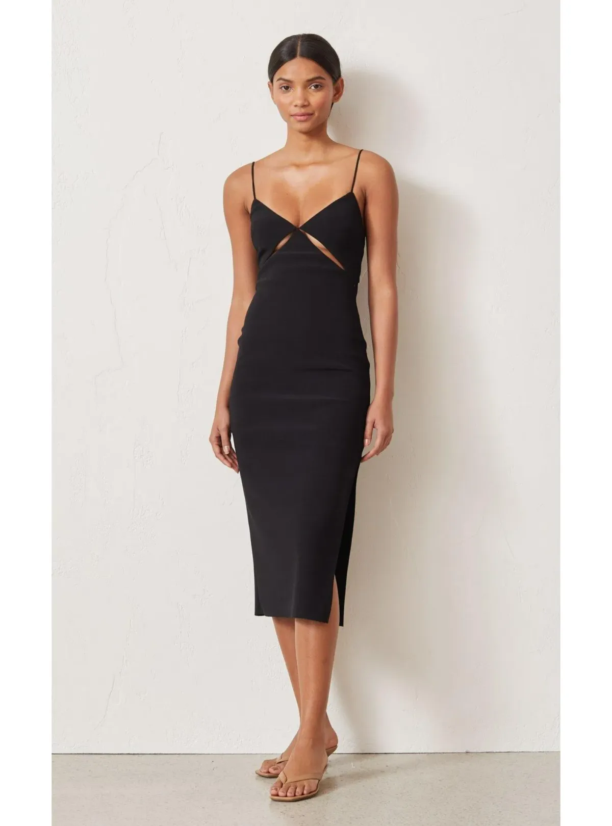 Bec &  Bridge Be Mine Cut Out Midi Dress Black Size AU 8 for rent on The Volte - main image