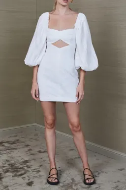 Bec & Bridge Romantique Mini Dress White Size 6 for rent on The Volte - image 1