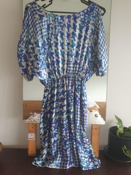 Mademoiselle st barths silk blue cocktail dress for rent on The Volte - image 1