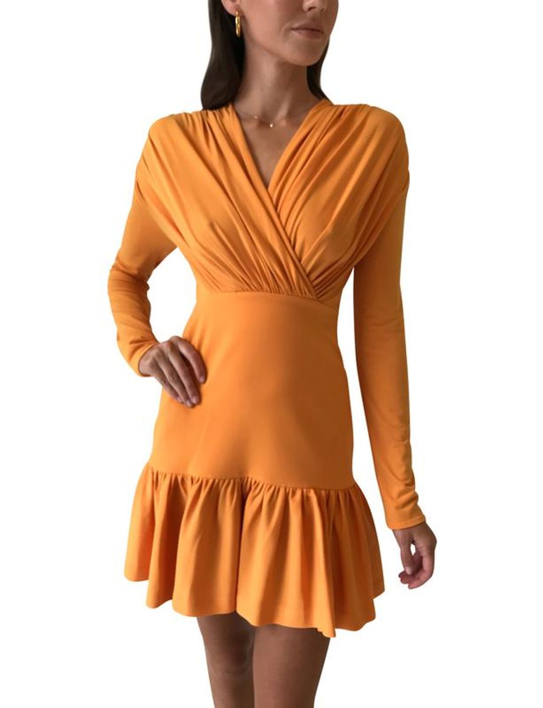 By Johnny The Alex Cross Front Mini Dress in Nectarine Size 10 for rent on The Volte - main image