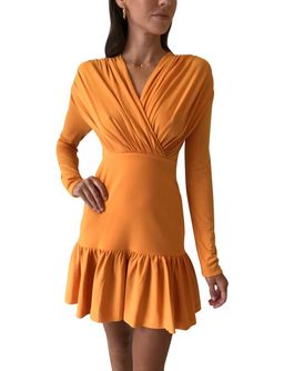 By Johnny The Alex Cross Front Mini Dress in Nectarine Size 10 for rent on The Volte - image 1