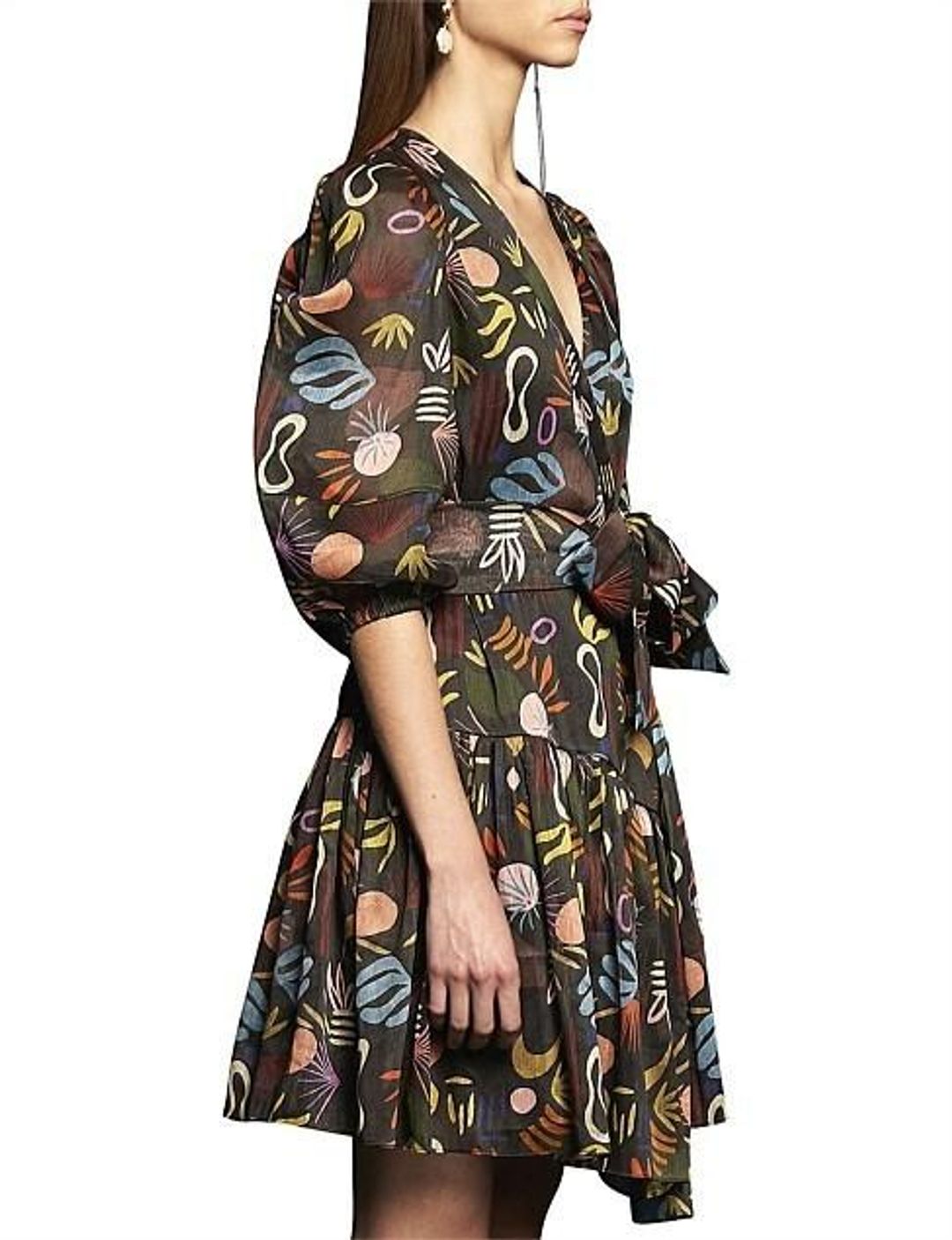 Ginger & Smart Synchronize Wrap Dress Print Size 10 for rent on The Volte - main image