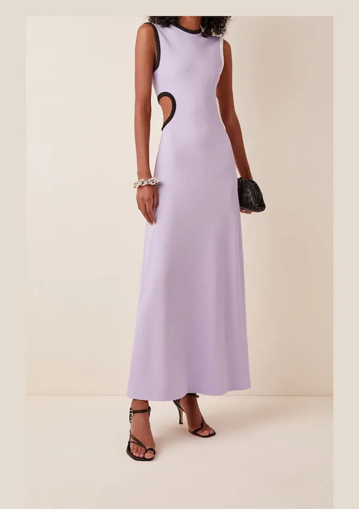 Christopher Esber Fran Cutout Ribbed Knit Dress Purple Size 6 for rent on The Volte - main image