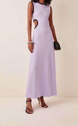Christopher Esber Fran Cutout Ribbed Knit Dress Purple Size 6 for rent on The Volte - image 5