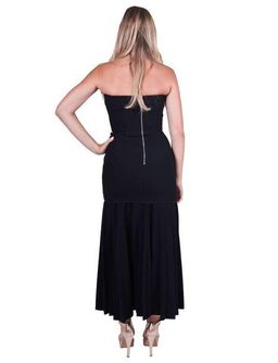 Dion Lee Linear Pleat Crepe Strapless Dress Black Size 10 for rent on The Volte - image 2