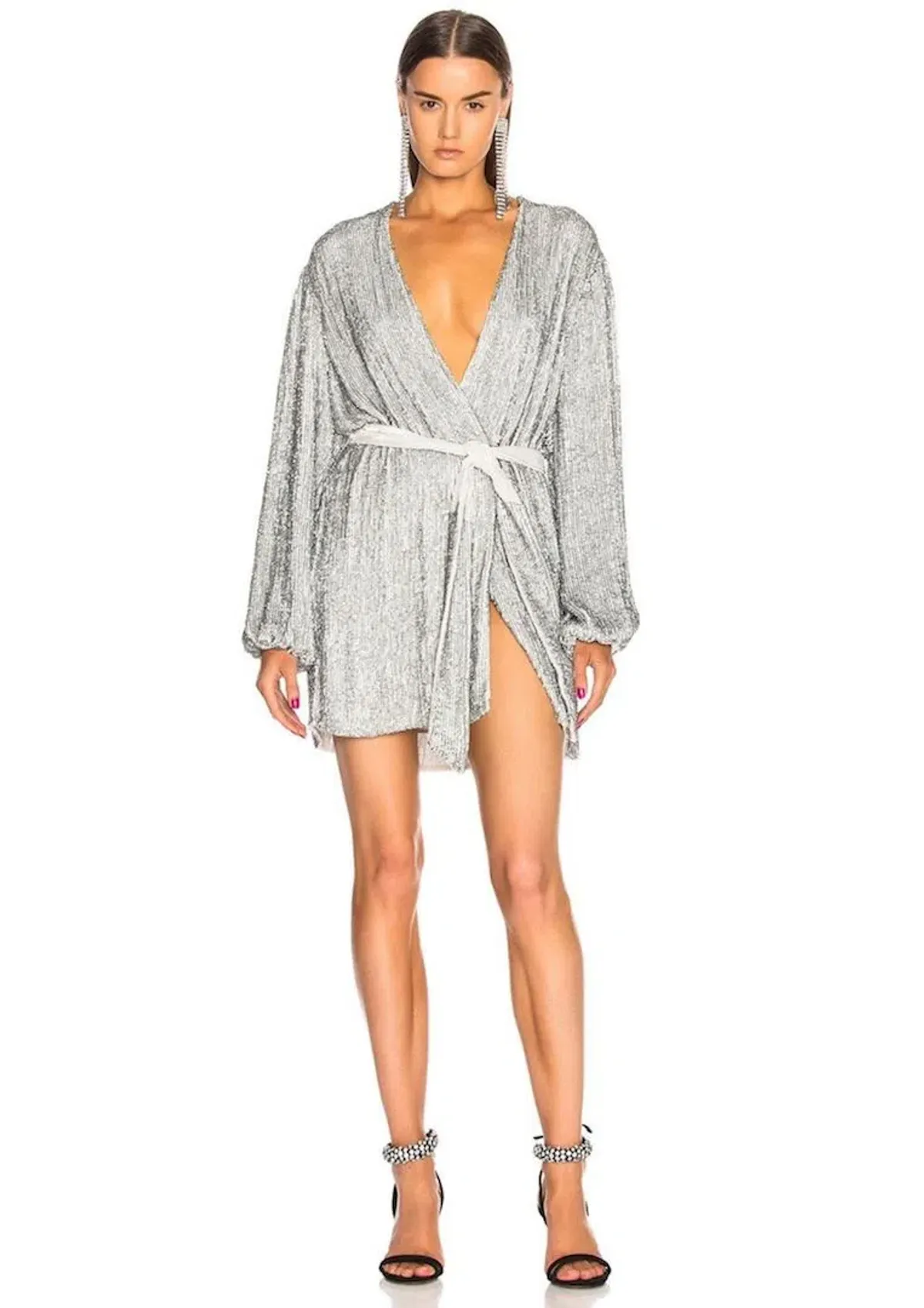 Retrofete Gabrielle Robe Silver Size S / Au 8 for rent on The Volte - main image