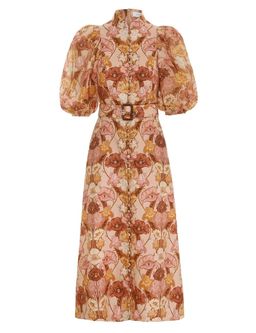 Zimmermann Tempo Puff Sleeve Day Dress in Toffee Nouveau Size 1 / Au 10 for rent on The Volte - image 2