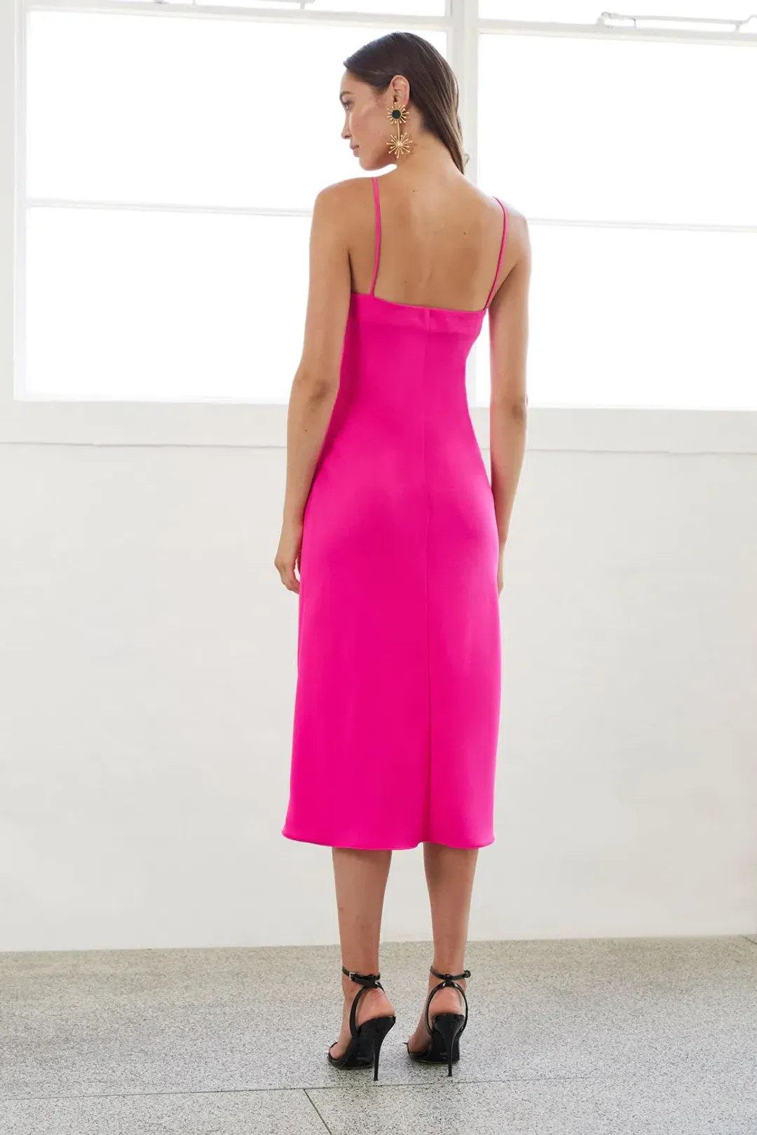 By Johnny Neon Bias Slip Dress Pink Size 10 for rent on The Volte - main image