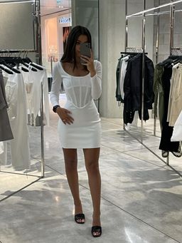 Dion Lee White Rib Corset Mini Dress White Size 8 for rent on The Volte - image 2