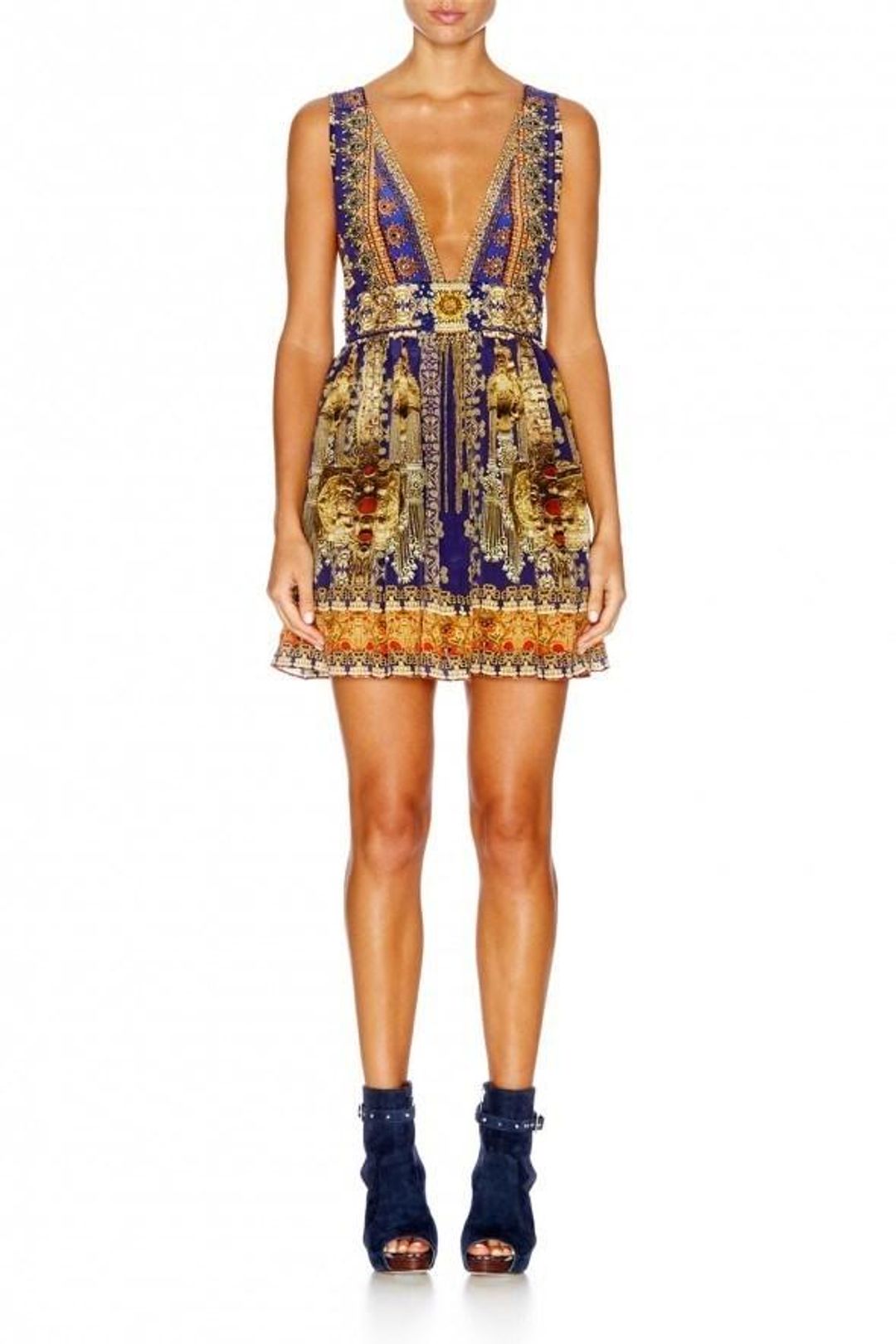 Camilla La Chaquetilla V Neck Short Dress Size 6 for rent on The Volte - main image