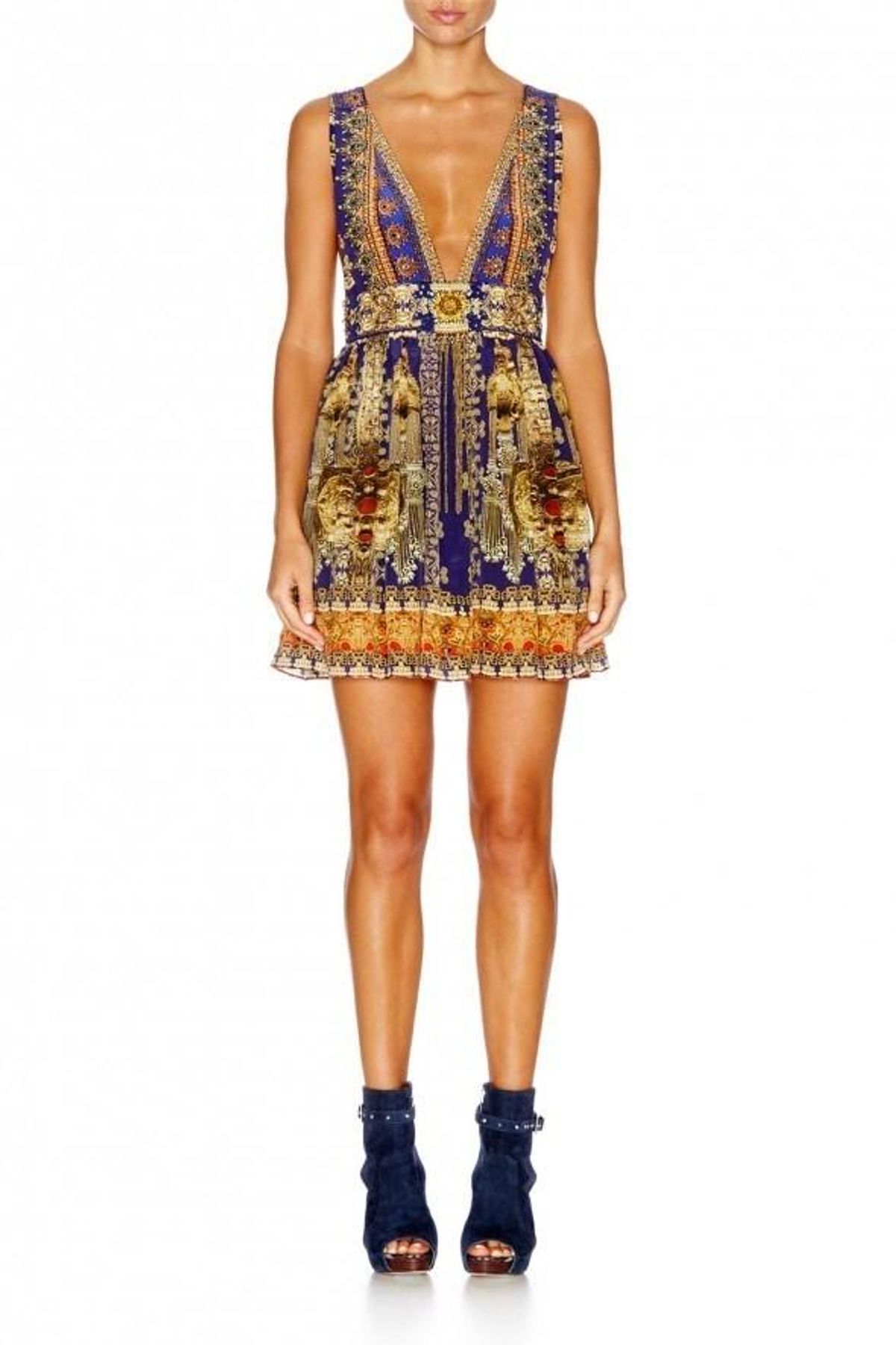 Camilla La Chaquetilla V Neck Short Dress Size 6 for rent on The Volte - main image