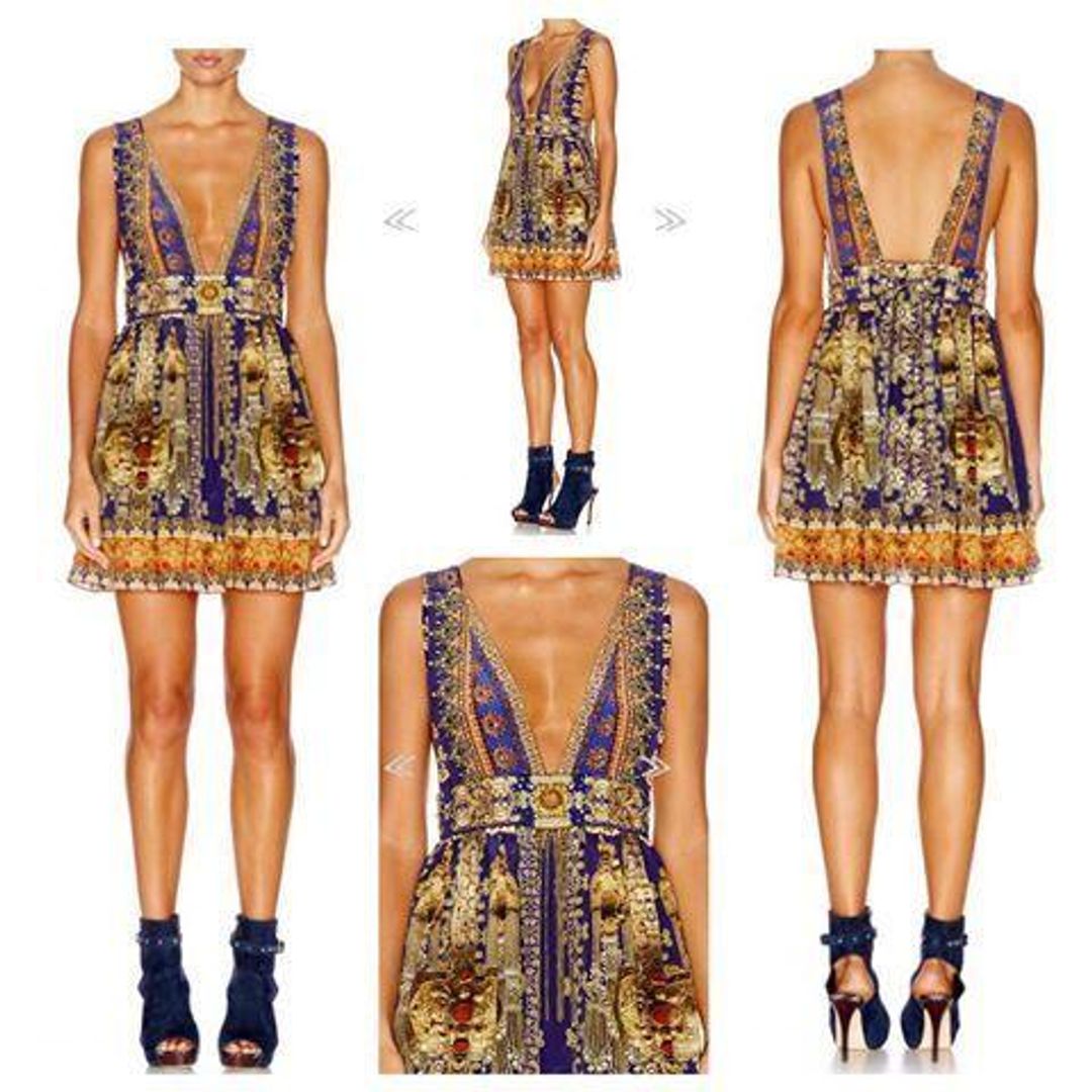 Camilla La Chaquetilla V Neck Short Dress Size 6 for rent on The Volte - main image