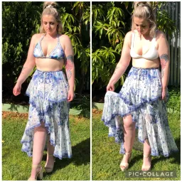 Camilla Talking About a Revolution Top & Skirt Set Print Size 14 for rent on The Volte - image 3