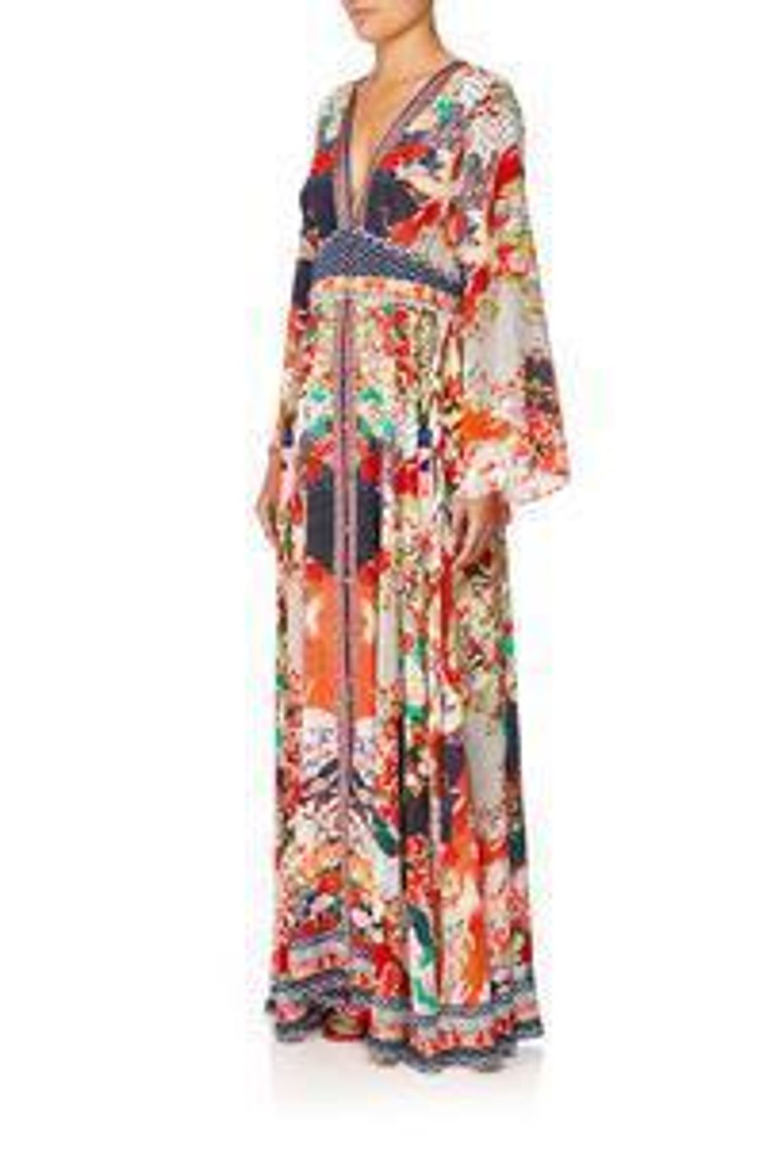 Camilla 'Geisha Girl' Kimono Sleeve Dress with Shirring Detail Size 14 for rent on The Volte - main image